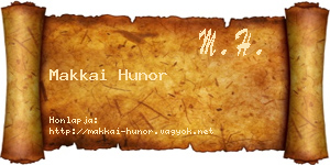 Makkai Hunor névjegykártya